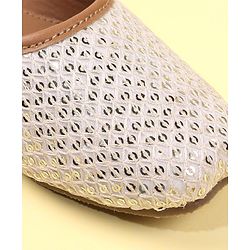 Cute Walk by Babyhug Slip On Mojaris With Sequins Detailing -Gold