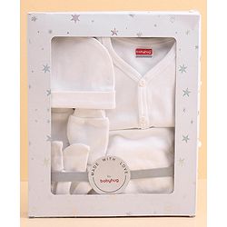 Babyhug 100 % Cotton Baby Clothing Gift Sets Pack of 7 - White