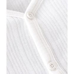 Babyhug Front Open Full Sleeves Thermal Vest Solid Color - White