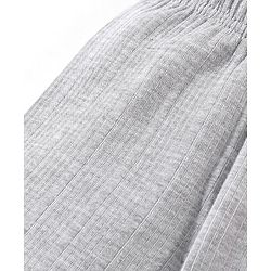 Babyhug Cotton Blend Full Length Thermal Leggings Solid- Light Grey