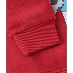Babyhug Cotton Knit Full Sleeves Sweatshirts with Lion Graphics - Red