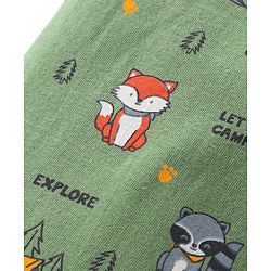 Babyhug Cotton Full Length Lounge Pants Fox Print Pack of 2 - Blue & Green