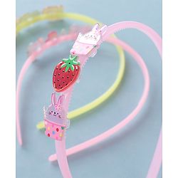 Babyhug Free Size Hair Bands with Fruits & Animals Appliques Pack of 3 - Multicolor