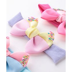 Babyhug Free Size Headbands With Bow Applique - Multicolor