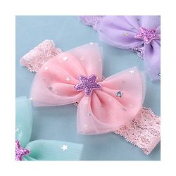 Babyhug Free Size Lace Headbands with Bow & Star Applique Pack of 3 - Multicolor