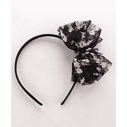 Babyhug Free Size Hair Bands with Bow Applique Pack of 2 -Black & White