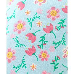 Babyhug Single Jersey Three Fourth Length Leggings Solid & Floral Print Pack Of 3 - Pink Blue & Green