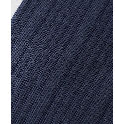Babyhug Full Sleeves Solid Thermal Vest & Pajama Set - Dark Navy
