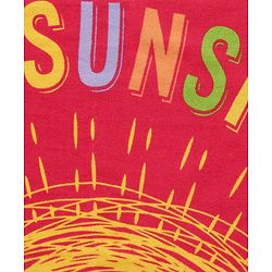 Babyhug Terry Woven Sunshine Print Towel L 101.6 x B 50.8 cm - Red