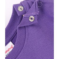 Babyhug Cotton Full Sleeves Sweatshirt with Christmas Graphic Print - Purple