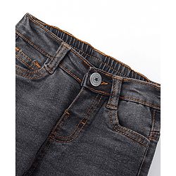 Babyhug Denim Full Length Washed Jeans With Stretch - Light Blue