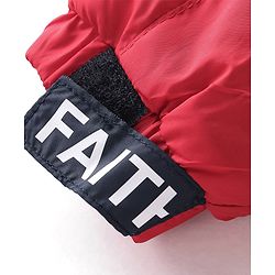 Babyhug Woven Full Sleeves Jacket With Hood - Red & Navy Blue