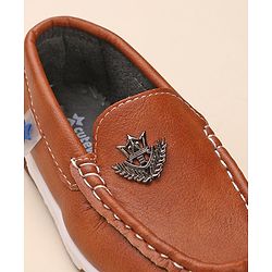 Cute Walk by Babyhug Formal & Partywear Slip On Shoes with Applique - Brown
