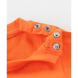Babyhug Cotton Knit Half Sleeves Night Suit with Shark Print - Orange