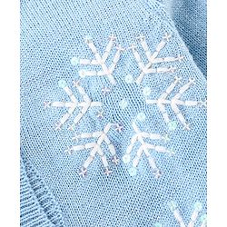 Babyhug Knitted Full Sleeves Front Open Sweater with Snow Flakes Design - Blue