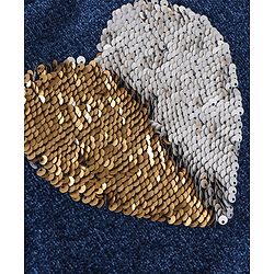 Babyhug Knit Full Sleeves Reversible Sequined Sweater - Blue