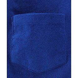 Babyhug Terry Knit Full Sleeves Hooded Bath Robe With Dino Patch - Navy Blue