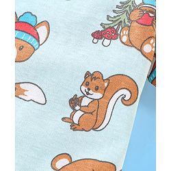Babyhug 100% Cotton Knit Half Sleeves Regular Shirt with Teddy Print - Blue