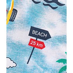 Babyhug 100% Cotton Knit Half Sleeves Regular Shirt with Scenery Print - Blue