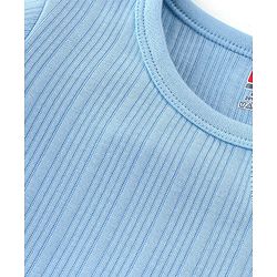 Babyhug Cotton Blend Thermal Full Sleeves Solid Vest- Blue