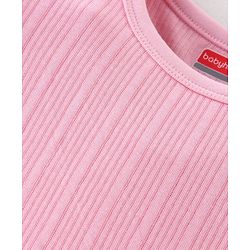 Babyhug Full Sleeves Solid Textured Thermal Vests - Pink