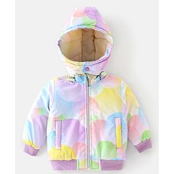 Babyhug Full Sleeves Tie Dye Woven Detachable Hood Jacket - Purple & Blue