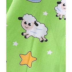 Babyhug Cotton Woven Full Sleeves Night Suit Sheep Print - Green