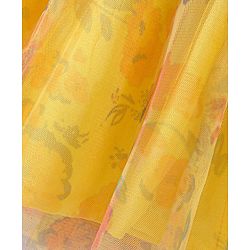Babyhug Sleeveless Embroidered Choli with Printed Lehenga and Dupatta Set - Yellow