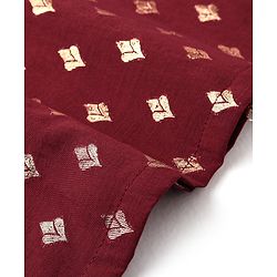 Babyhug Woven Full Sleeves Dhoti with Chanderi Butti Kurta Set - Maroon