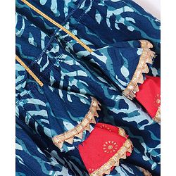 Babyhug Cotton Sleeveless Printed Choli with Lehenga and Dupatta Set - Indigo