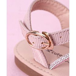 Cute Walk by Babyhug Buckle Closure Sandal with Bow & Stud Detailing - Pink