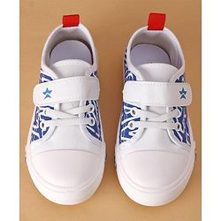 Cute Walk by Babyhug Text Printed Casual Shoes with Velcro Closure - Blue