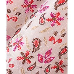 Babyhug Cotton Sleeveless Ethnic Dress Floral Printed - White & Pink
