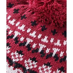 Babyhug Woollen Cap with Pompom - Multicolour