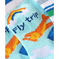 Cute Walk by Babyhug Anti Bacterial Ankle Length Non Terry Socks Stripes Pack of 3 - Blue & White