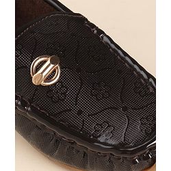Cute Walk by Babyhug Slip On Loafers with Applique - Coffee Brown