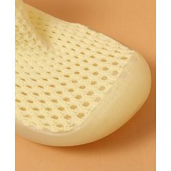 Cute Walk by Babyhug Solid Color Socks Shoe - Yellow