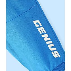 Babyhug Cotton Looper Knit Full Length Lounge Pant Solid Colour - Blue