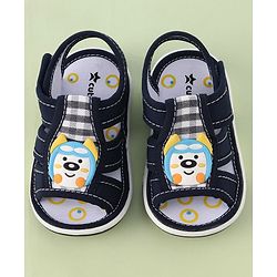Cute Walk by Babyhug Musical Velcro Closure Sandals Puppy Applique - Blue