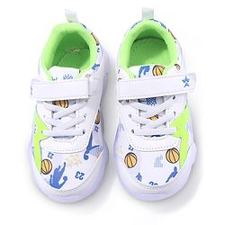 Cute Walk by Babyhug Velcro Closure Sneakers - White & Green