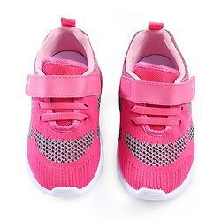 Cute Walk by Babyhug Slip On Sneakers with Velcro Closure - Dark Pink