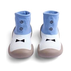 Cute Walk by Babyhug Slip On Sock Shoes Bow Design- Blue & White