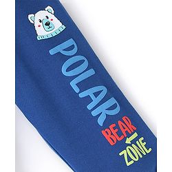 Babyhug Cotton Looper Full Length Lounge Pant Text Print- Blue