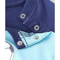 Babyhug Cotton Knit Full Sleeves T-Shirt with Alligator Graphics Print - Blue