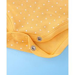 Babyhug 100% Cotton Half Sleeves Onesies With Hairband & Fruit Print - Yellow