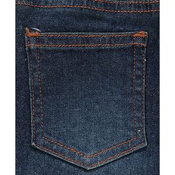 Babyhug Cotton Spandex Full Length Washed Jeans with Stretch - Blue