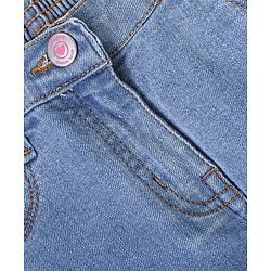 Babyhug Full Length Washed Denim Jeans With Stretch - Light Blue