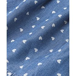 Babyhug 100% Cotton Mid Thigh Frill Skorts Heart Print Colour - Blue