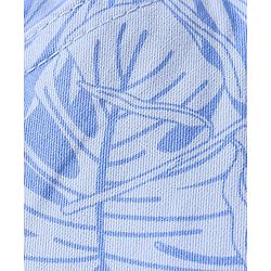 Babyhug Cotton Lycra Above Knee Length Bermuda Leafy Print - Blue