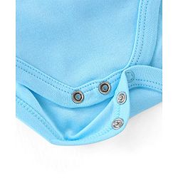 Babyhug 100% Cotton Full Sleeves Onesies with Leggings & Cap Bear Print - Blue